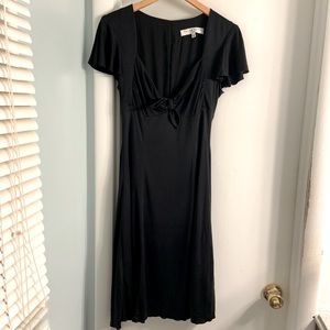 Trina Turk Black 100% Silk Dress Keyhole Bow Neckline Size 6